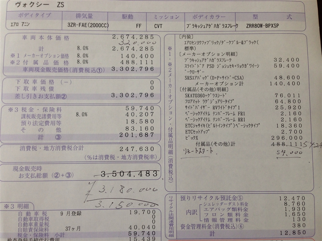 価格 Com Zs見積り トヨタ ヴォクシー 14年モデル マカロンちゃんさん のクチコミ掲示板投稿画像 写真 値引き報告zs Hv V