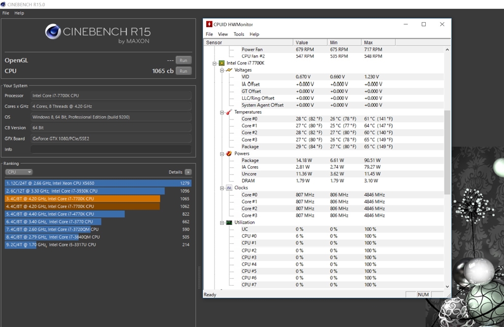 i7 7700k cinebench