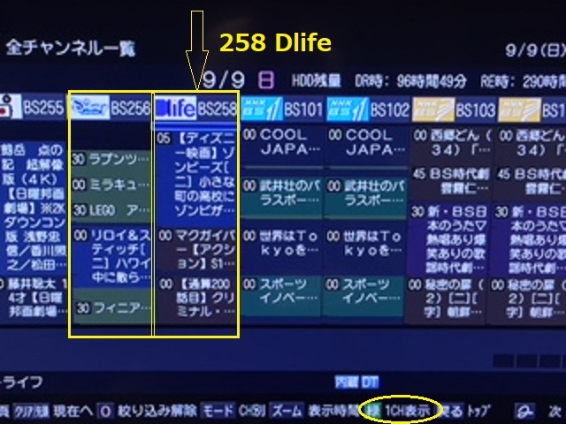 価格 Com マルチチャンネル表示にするとbs258のｄlifeが出る 東芝 Vardia Rd S1004k 一休みさん のクチコミ掲示板投稿 画像 写真 Bsプレミアムが見られない