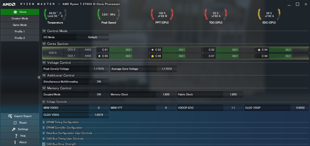 ryzen 7 3700x ryzen master