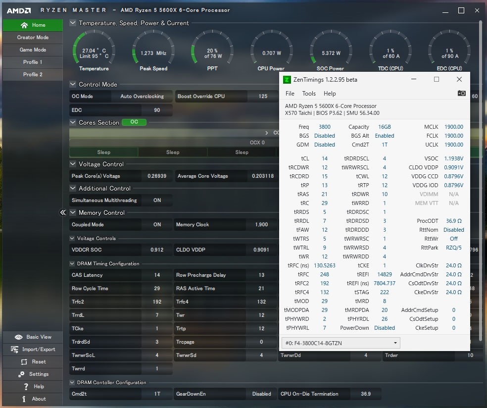 価格.com - 『ZenTimings 1.2.2.95beta』AMD Ryzen 5 5600X BOX