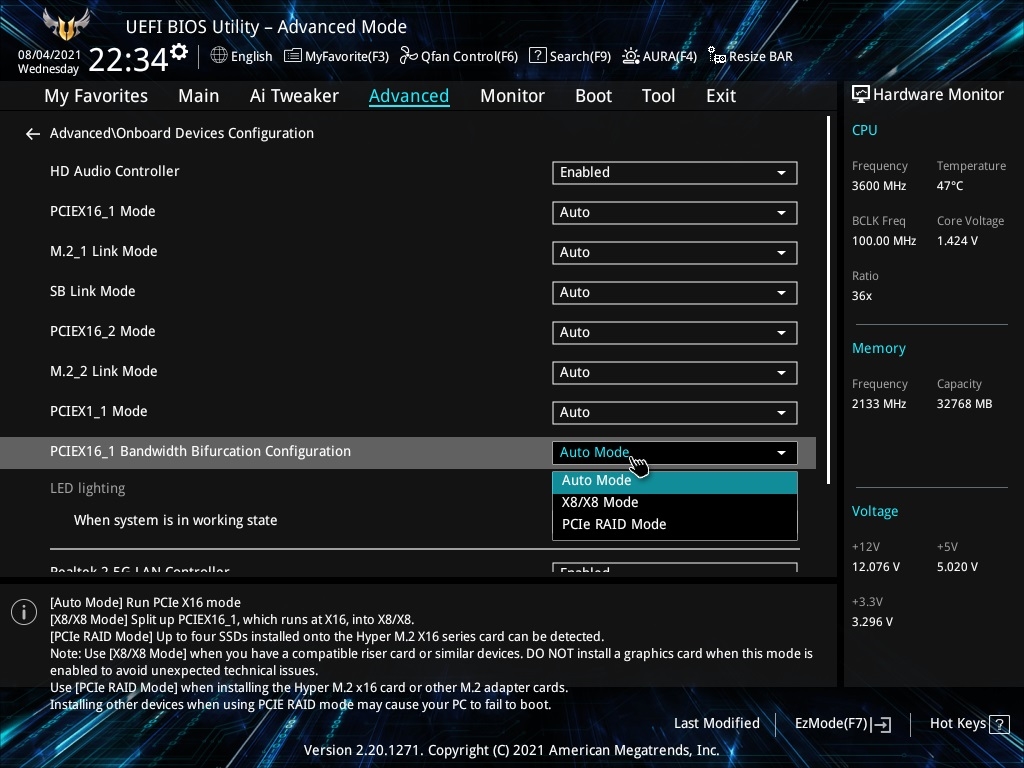 Pciex16 bifurcation что это bios