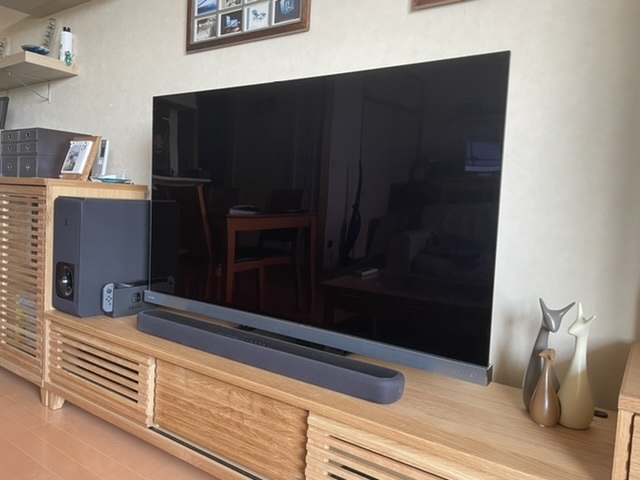 価格.com - 『サウンドバー高さを嵩上げ』TVS REGZA REGZA 55X9400S [55インチ] digital好きさん  のクチコミ掲示板投稿画像・写真「古いサウンドバーとX9400Sの音質」[3707987]