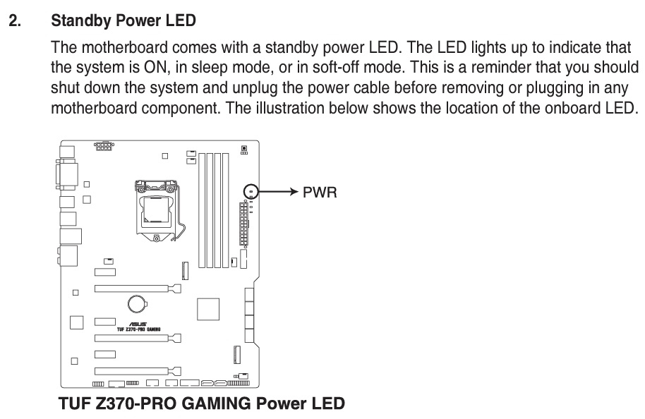 価格.com - 『TUF Z370-PRO GAMING PWR LED説明』ASUS TUF H370-PRO