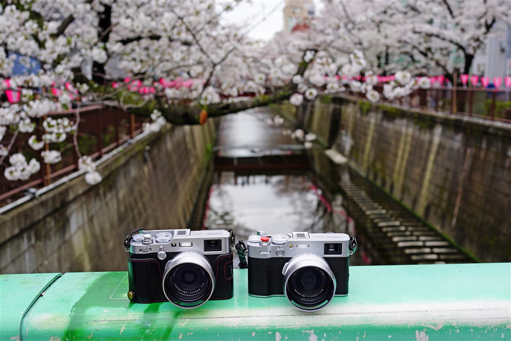 価格.com - 『目黒川で 左 X100F 右 X100Ⅵ』富士フイルム