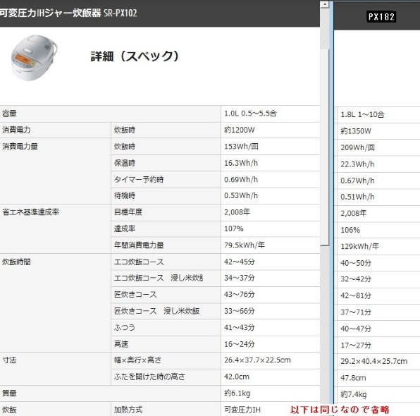 パナソニック おどり炊き SR-PX102投稿画像・動画 - 価格.com