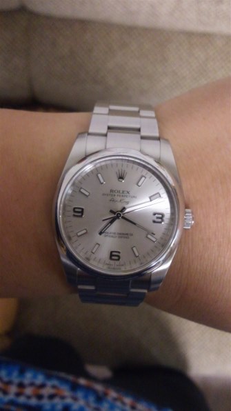 ロレックス 114200 エアキング 自動巻き ホワイトバー/369（シルバー