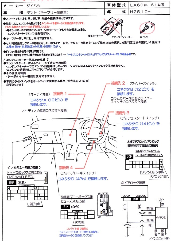 ☆YUPITERU・エンジンスターター用オプションハーネス☆<br>A-60・オルタネータ線 通販 