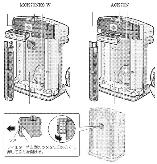 mck70nks-wとack70n-w』 ダイキン うるおい 光クリエール ACK70N