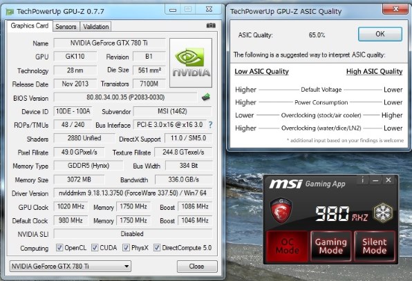 MSI N780GTX-Ti Twin Frozr 4S OC [PCIExp 3GB]投稿画像・動画 - 価格.com