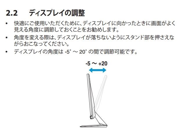 MX279Hを箱に戻したい。しかしアームの角度が低くならない。』 ASUS