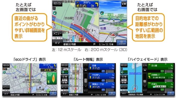 曲がる前の車線表示？』 パナソニック GORILLA CN-GP550D の