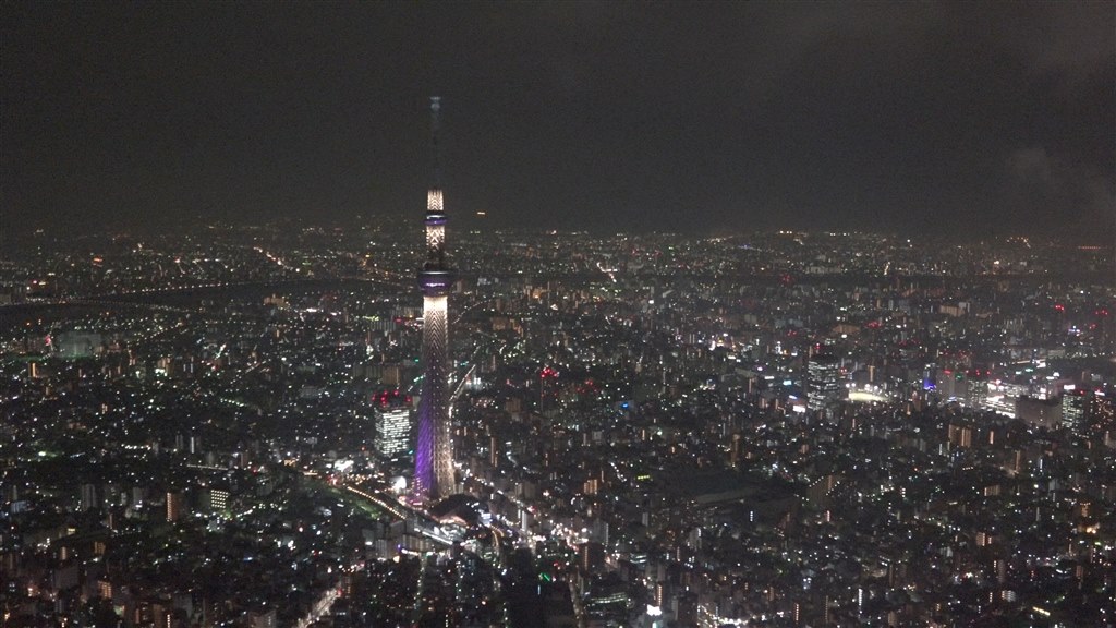 上空から撮った大阪市街の夜景』 パナソニック LUMIX DMC-FZ1000 の