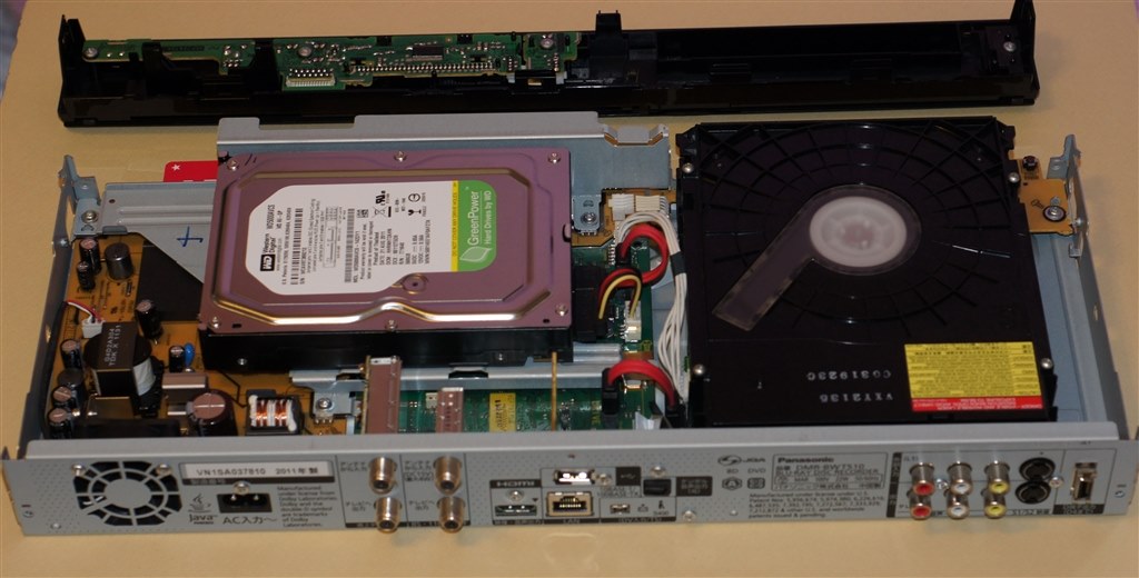 HDD3TB(WD AV-GP)換装 DIGA DMR-BZT710/3TB/3番組同時録画可/B-CAS 