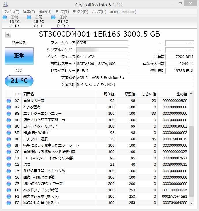 使用121時間★SEAGATE ST3000DM001★3TB HDD正常168 ST3000DM001 | ST3000DM001 | Seagate Barracuda SATA3 6Gbps(SATA6G