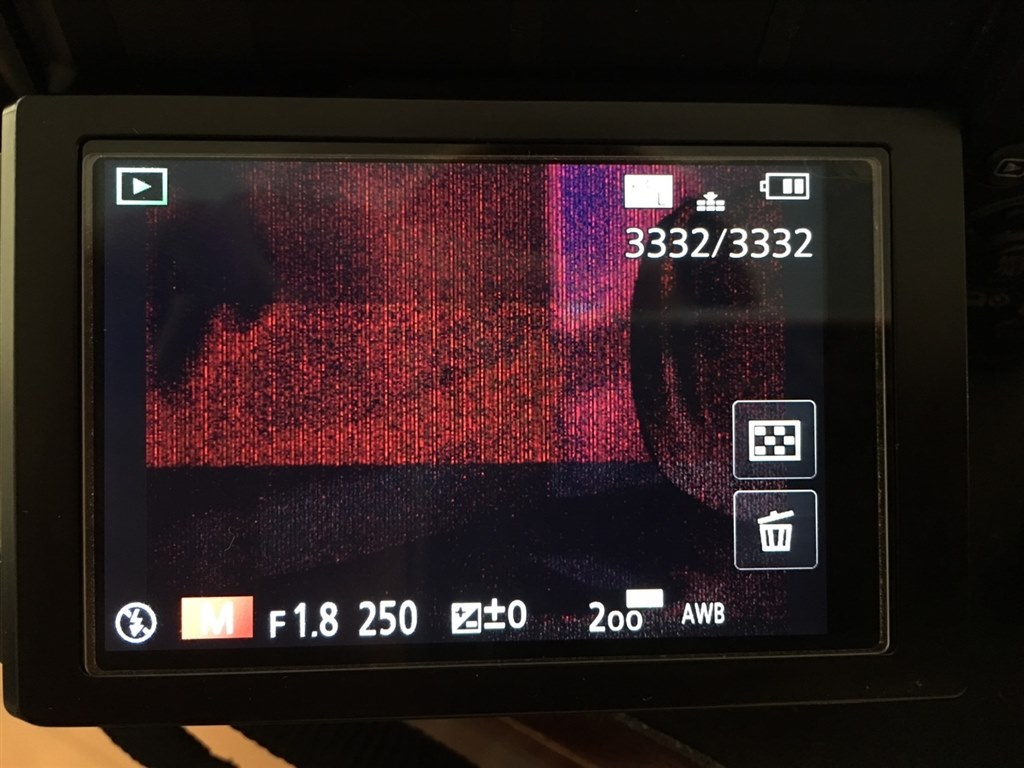 電源を入れたら画面にノイズが入っていた』 パナソニック LUMIX DMC