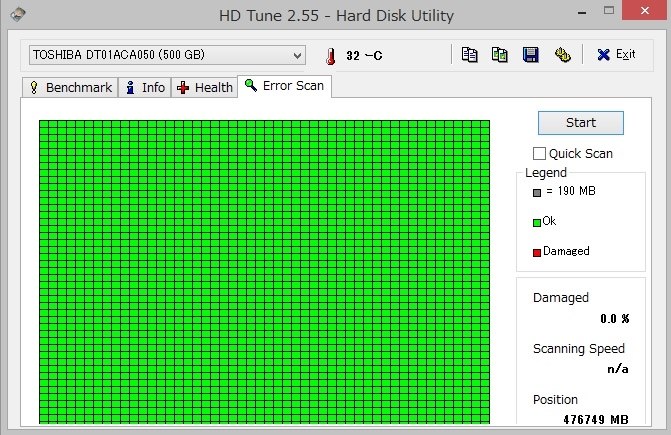 買ったばかりでリードエラーレート1』 東芝 DT01ACA050 [500GB