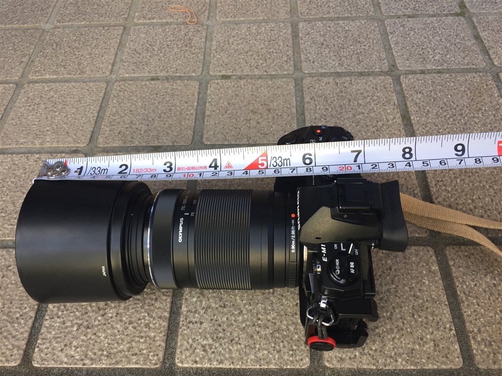 フードをつけた時のレンズの長さ』 オリンパス M.ZUIKO DIGITAL