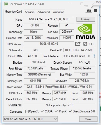 質問】X99Deluxe GTX 1060 Windos7 起動中に暗転する』 MSI GTX 1060