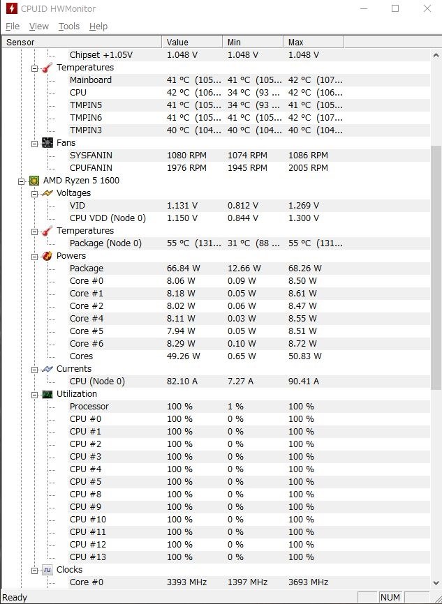 純正クーラーの冷却性能について』 AMD Ryzen 5 1600 BOX のクチコミ