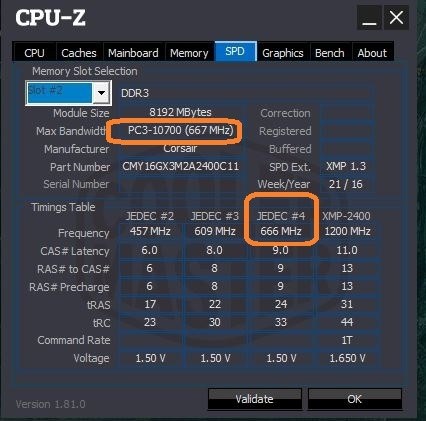 XMPどおりの認識にならない。』 Corsair CMD16GX3M4A2400C11