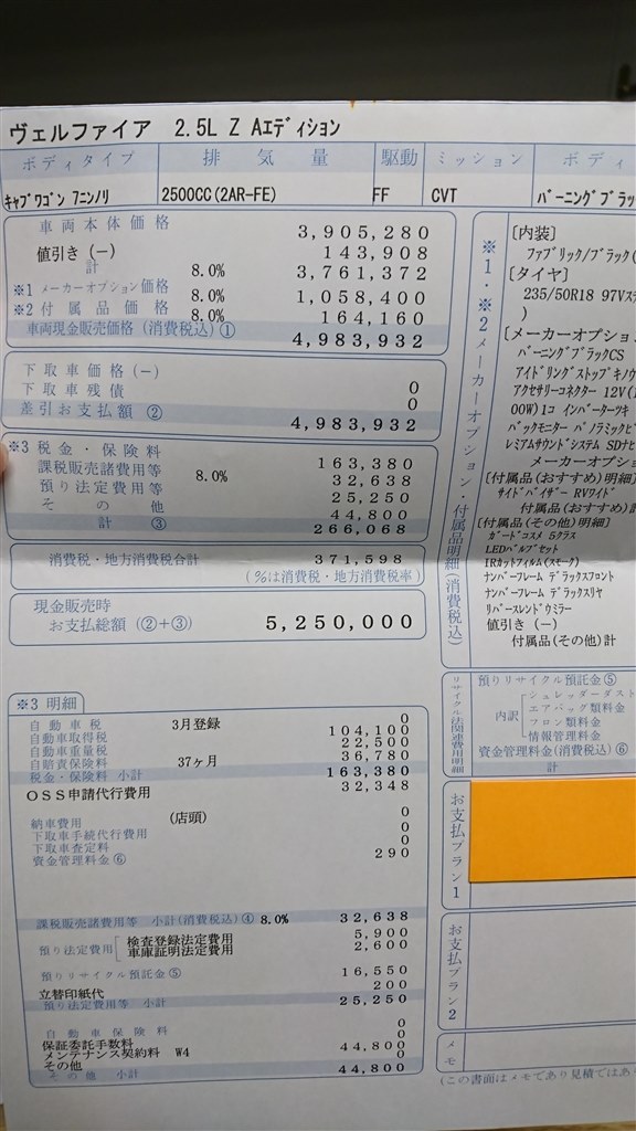 こんな値引きで買う人もいます』 トヨタ ヴェルファイア 2015年モデル