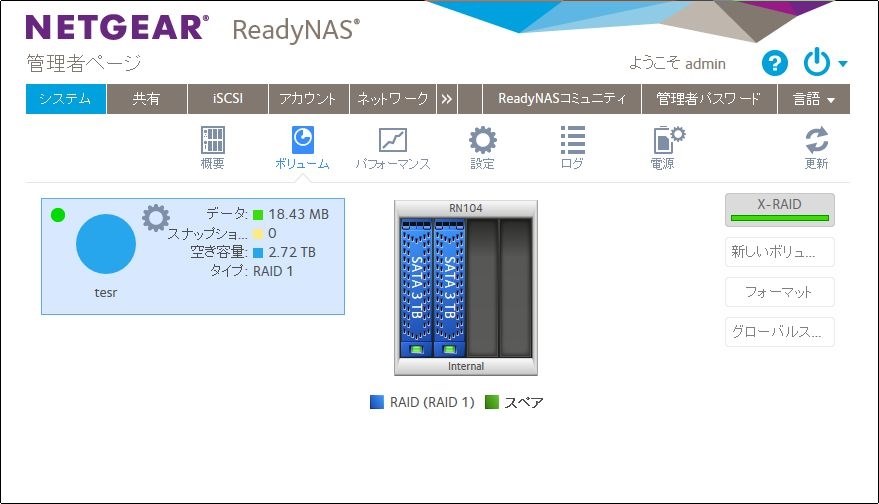 ReadyNAS104からの移行につきまして』 NETGEAR ReadyNAS 214 RN21400