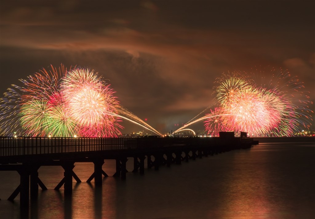 花火は冷えやすい I went to see the Kobe Minato Fireworks with multiple