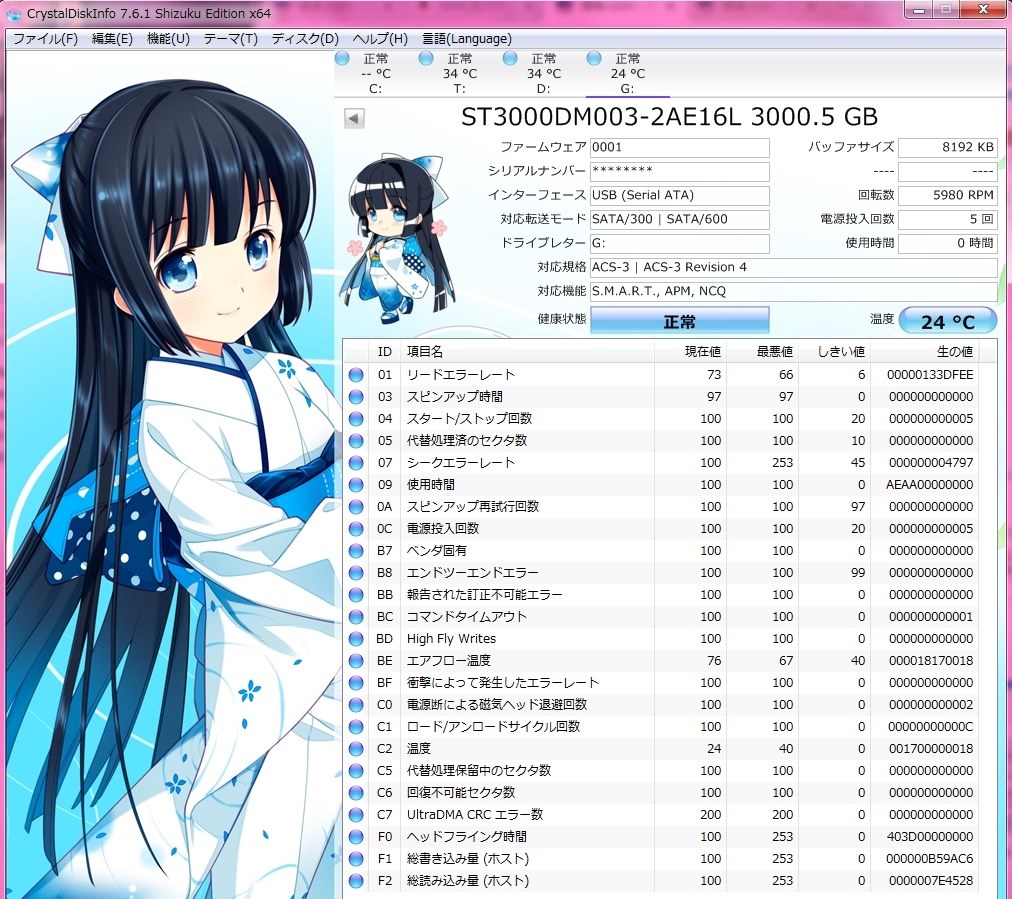レグザテレビ録画用途』 SEAGATE ST4000DM004 [4TB SATA600 5400] の