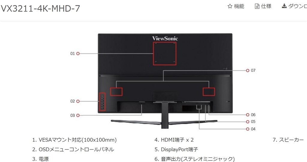 モニターの電源ボタンについて Viewsonic Vx3211 4k Mhd 7 31 5インチ ブラック のクチコミ掲示板 価格 Com