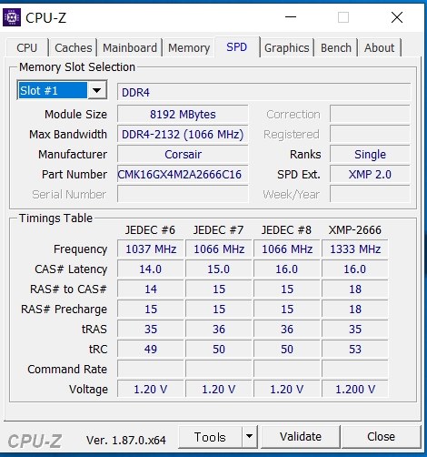 PC/タブレットCMK16GX4M2A2666C16(DDR4PC4-21300 8GB*2)