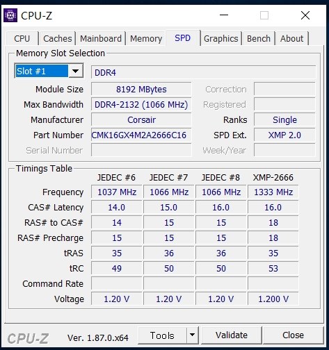 偽物？』 Corsair CMK16GX4M2A2666C16 [DDR4 PC4-21300 8GB 2枚