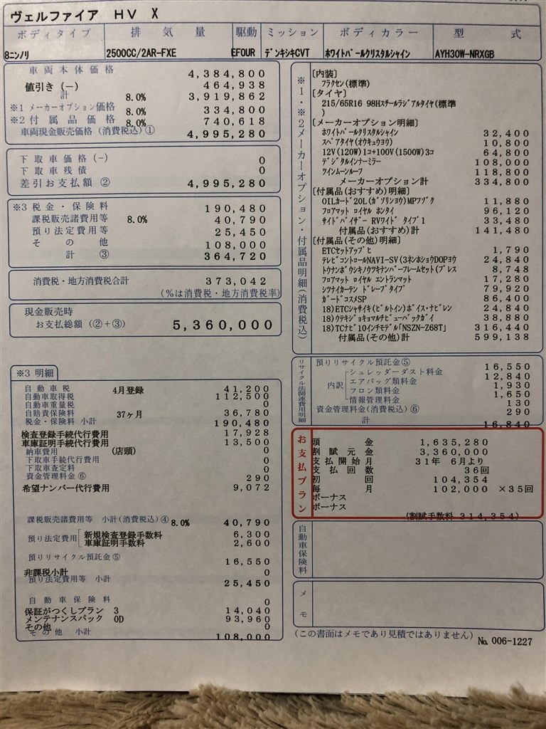 新車 値引き トヨタ ヴェルファイア 15年モデル のクチコミ掲示板 価格 Com