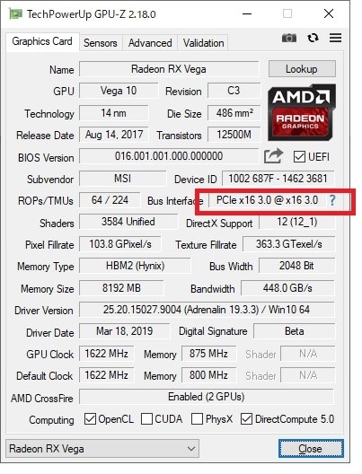 PCI Express x16』 MSI Radeon RX Vega 64 Air Boost 8G OC [PCIExp ...