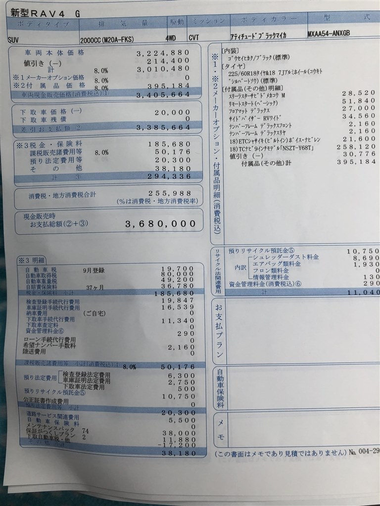 価格交渉』 トヨタ RAV4 2019年モデル のクチコミ掲示板 - 価格.com