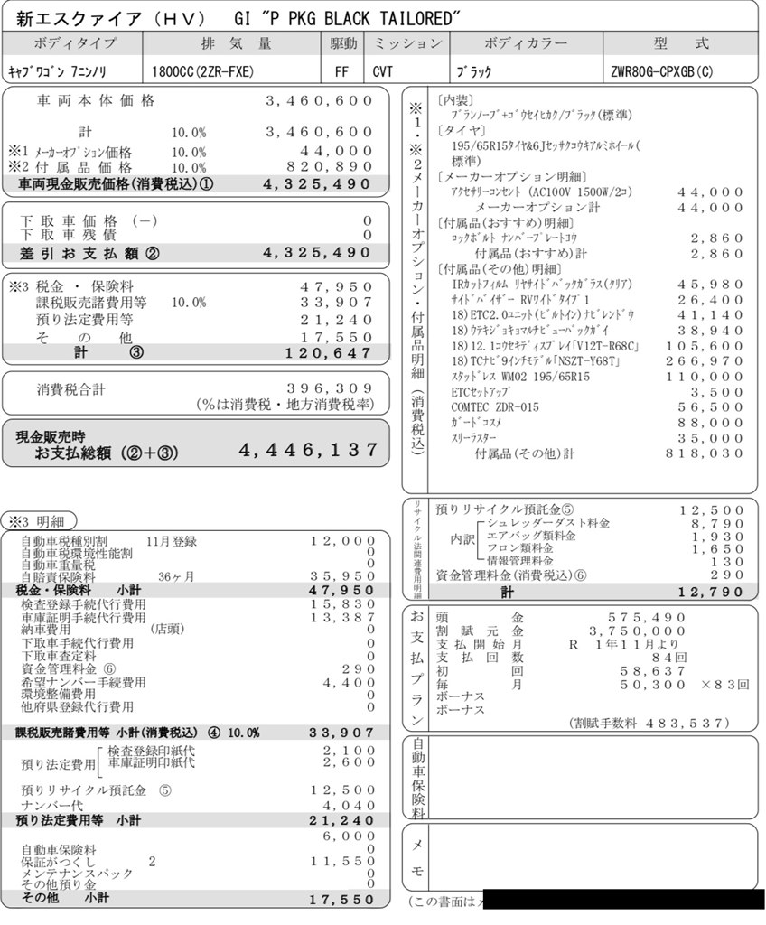 見積もりについて トヨタ エスクァイア ハイブリッド のクチコミ掲示板 価格 Com