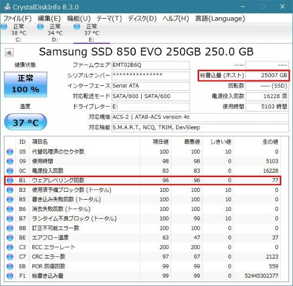 酷使してる SanDisk Extreme Pro 960GBの様子とか』 Sandisk SDSSDXPS 酷使してる SanDisk Extreme Pro 960GBの様子とか』 Sandisk SDSSDXPS