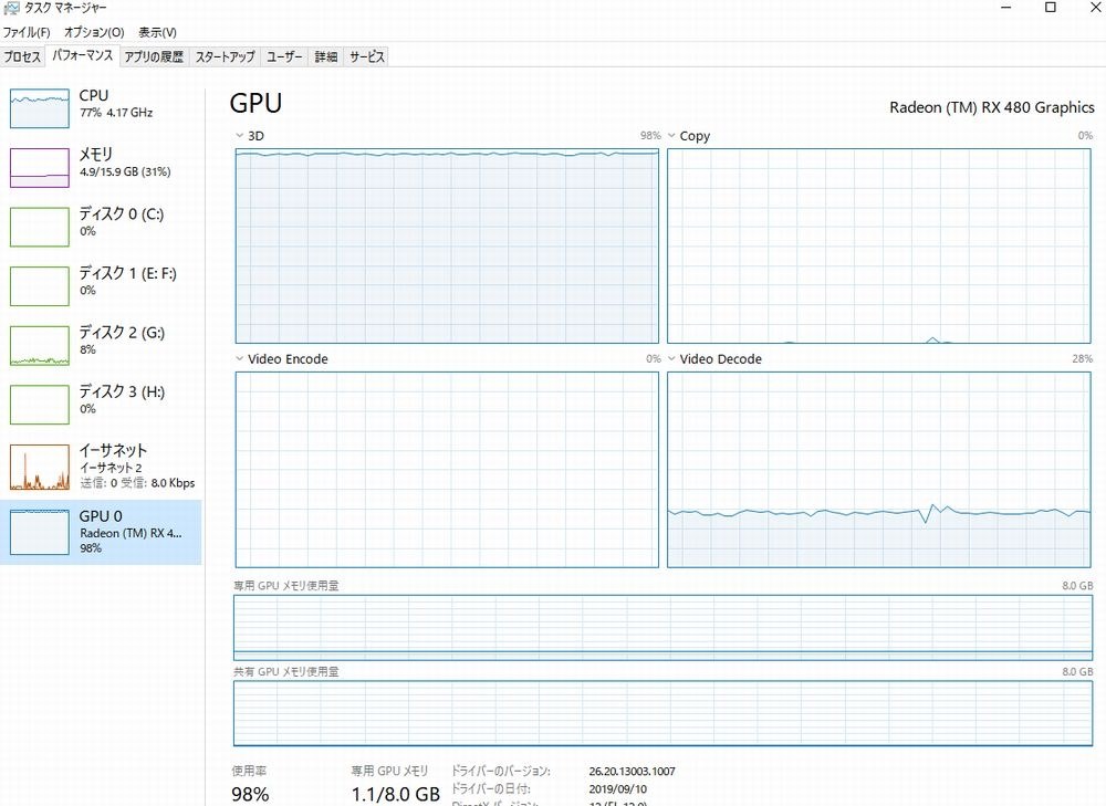 19x1080クラスの動画を いくつ同時に開けるのだろうか Asus Rx5700xt 8g Pciexp 8gb のクチコミ掲示板 価格 Com