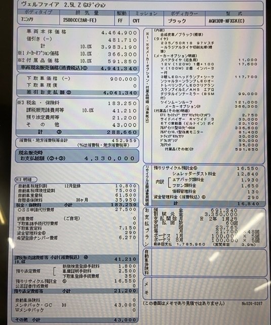ヴェルファイアzg 見積もり査定 トヨタ ヴェルファイア 15年モデル のクチコミ掲示板 価格 Com