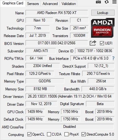 玄人志向 RD-RX5700-E8GB [PCIExp 8GB] 価格比較 - 価格.com