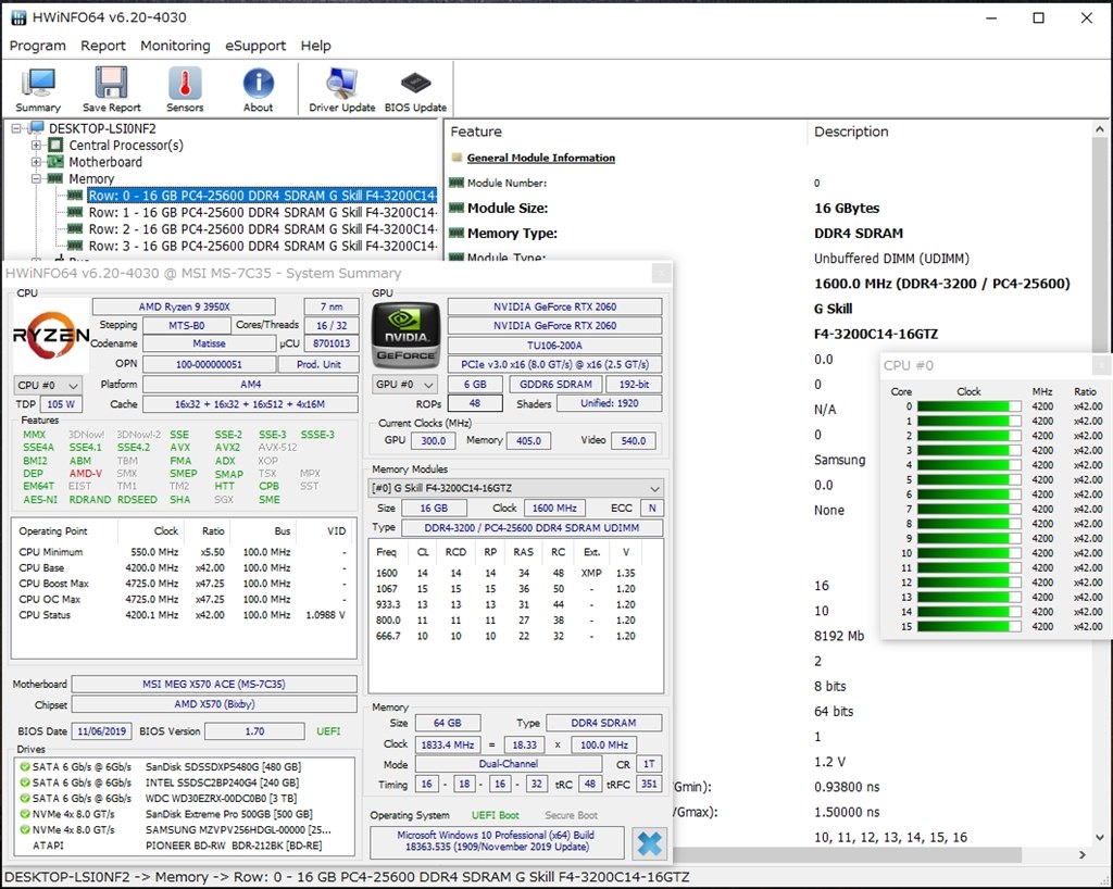 メモリ 64GB 載せてみました。』 MSI MEG X570 ACE のクチコミ