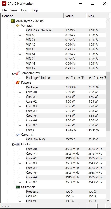 cinebench r20 における挙動について』 AMD Ryzen 7 3700X BOX の