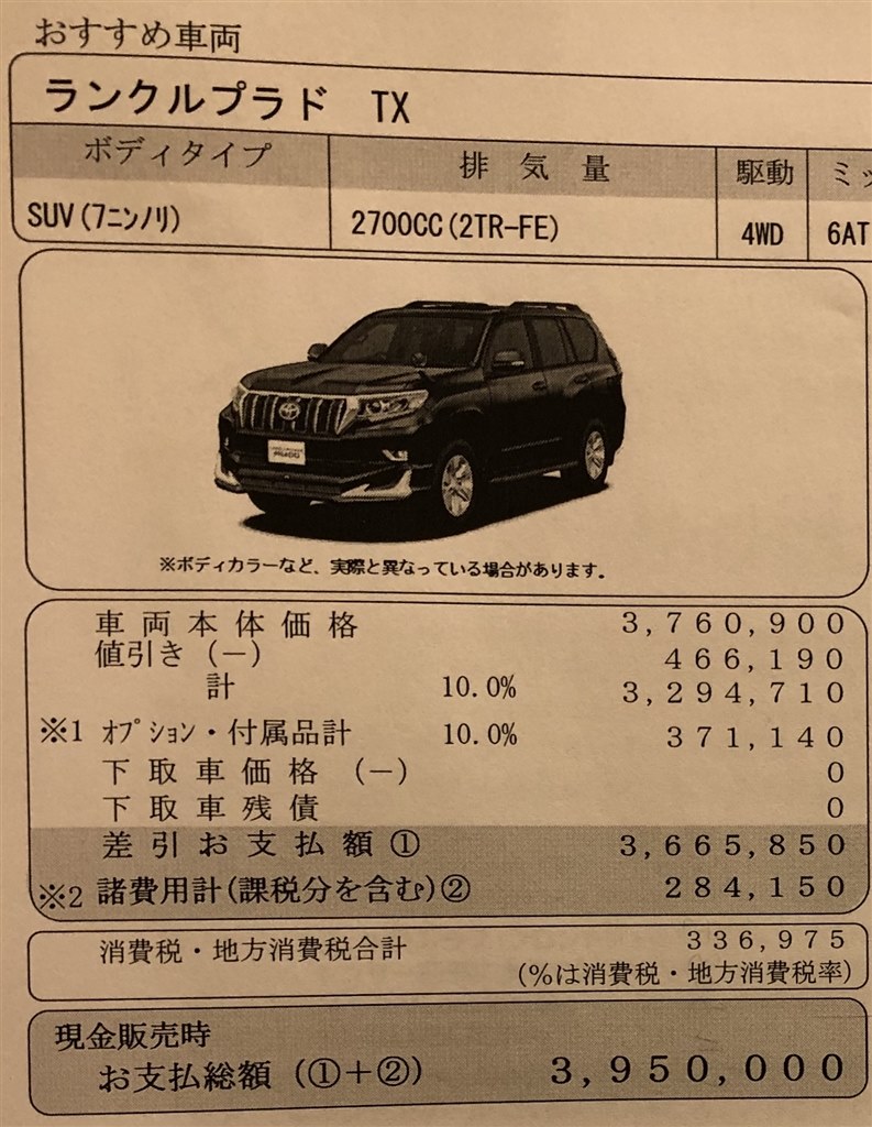 2 7 Tx 7人乗り購入金額 トヨタ ランドクルーザー プラド 09年モデル のクチコミ掲示板 価格 Com