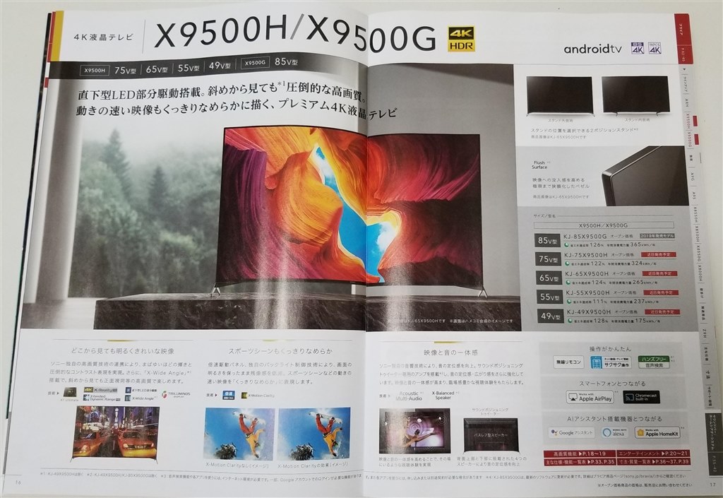 SONY BRAVIA 55インチ 説明書付 液晶テレビ KJ-55X9350D 【公式通販】