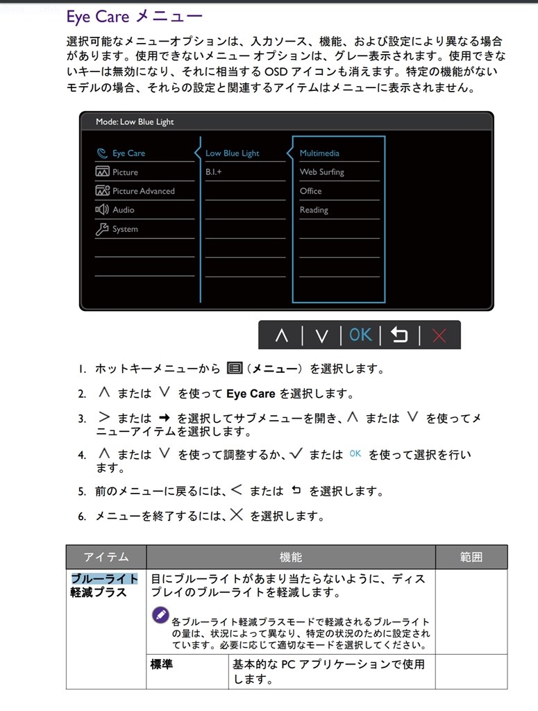 設定画面の開き方』 BenQ EW3270U [31.5インチ メタリックグレー 設定画面の開き方』 BenQ EW3270U [31.5インチ メタリックグレー