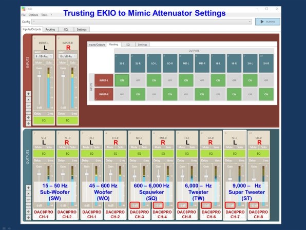 続々 ソフトチャンデバEKIO と DAC8PRO でマルチアンプシステム