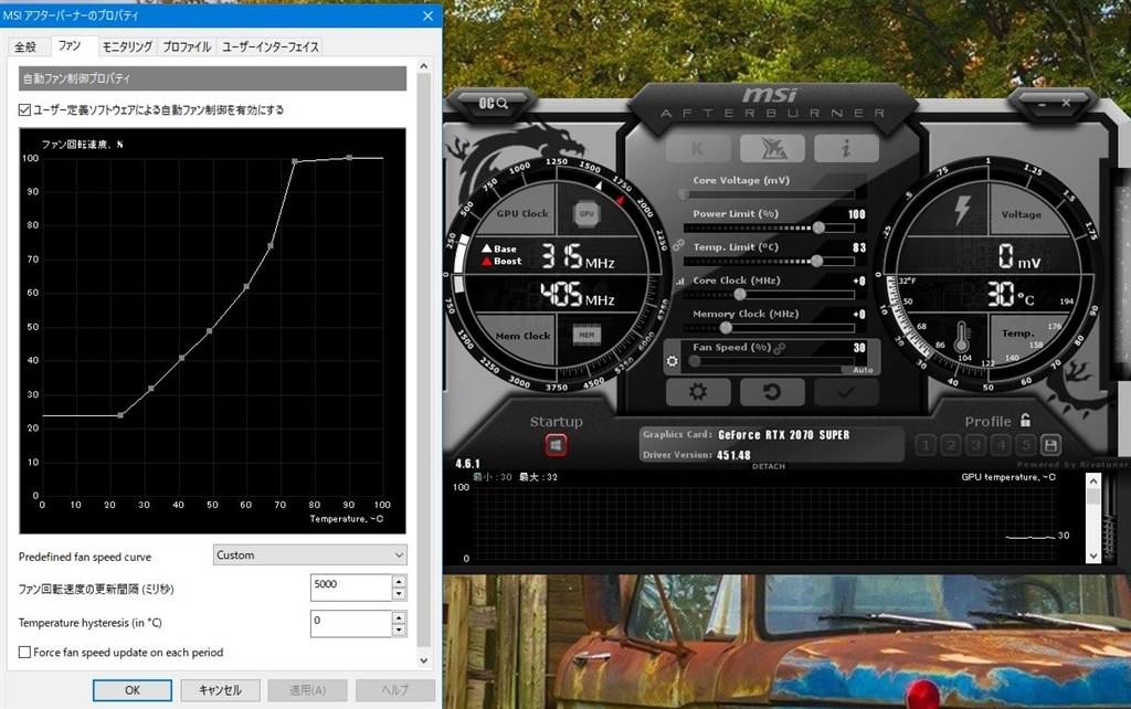 ファン制御で50度以下の場合はファンを停止させたい』 MSI GeForce RTX