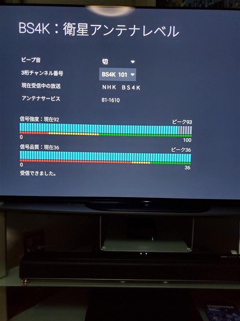 Bs アンテナ レベル 最大 値