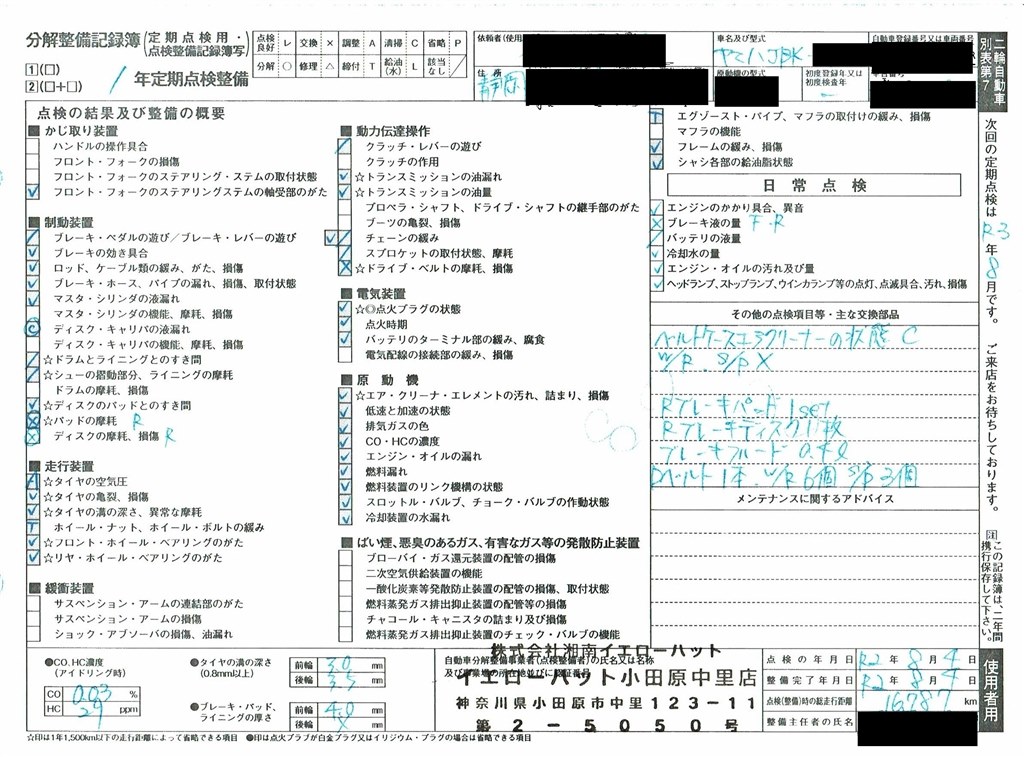 2りんかんに点検に行ってきました ヤマハ マジェスティs のクチコミ掲示板 価格 Com