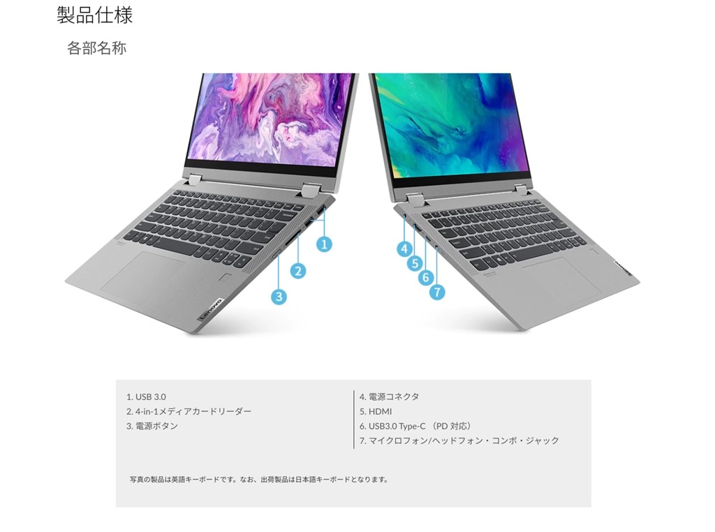 ACアダプターのコネクタ形状はUSB-C？』 Lenovo IdeaPad Flex 550 AMD